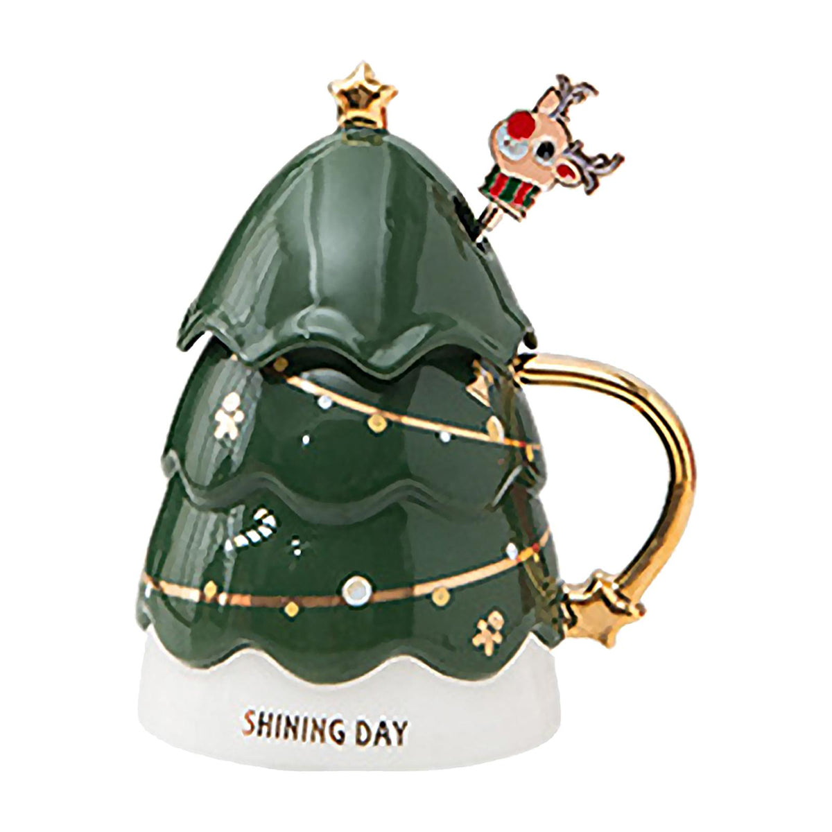 Maxbell Coffee Mug Cup with Lids for Tea Drinks Women Men Gifts Green