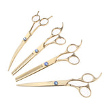 Maxbell 4pcs Stainless Steel Thin Hair Scissors Cutting Shears Barber Tools Golden Shimmer