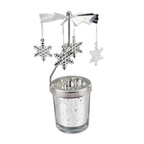 Maxbell Rotating Candle Holder Centerpieces Tealight Holders Tray Ornament for Party Snowflake