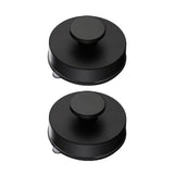 Maxbell 2x Aluminum Alloy Suction Cup Hooks Decorative for Restroom Pantry Office Black