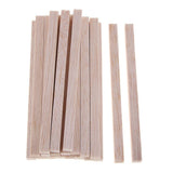Maxbell Square Balsa Wood Stick Unfinished Woodcraft Stick Dowel Rod 20 Pieces 130mm
