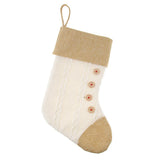 Maxbell Fabric Christmas Stocking Gift/Treat Bags for Christmas Decorations White