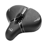 Maxbell Comfort Bike Seat PU Leather Easy to Install Exercise Bicycle Saddle Cushion Black Argent