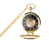 Maxbell Men Women Hand Wind Mechanical Pocket Watch with Chain Skeleton Dial Watch