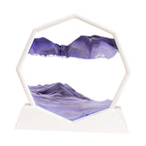 Maxbell Moving Sand Art Picture Flowing Sand Painting Quicksand Artistic Landscape White Frame Purple