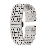 Maxbell Stainless Steel Watch Band Button Butterfly Folding Clasp Silver