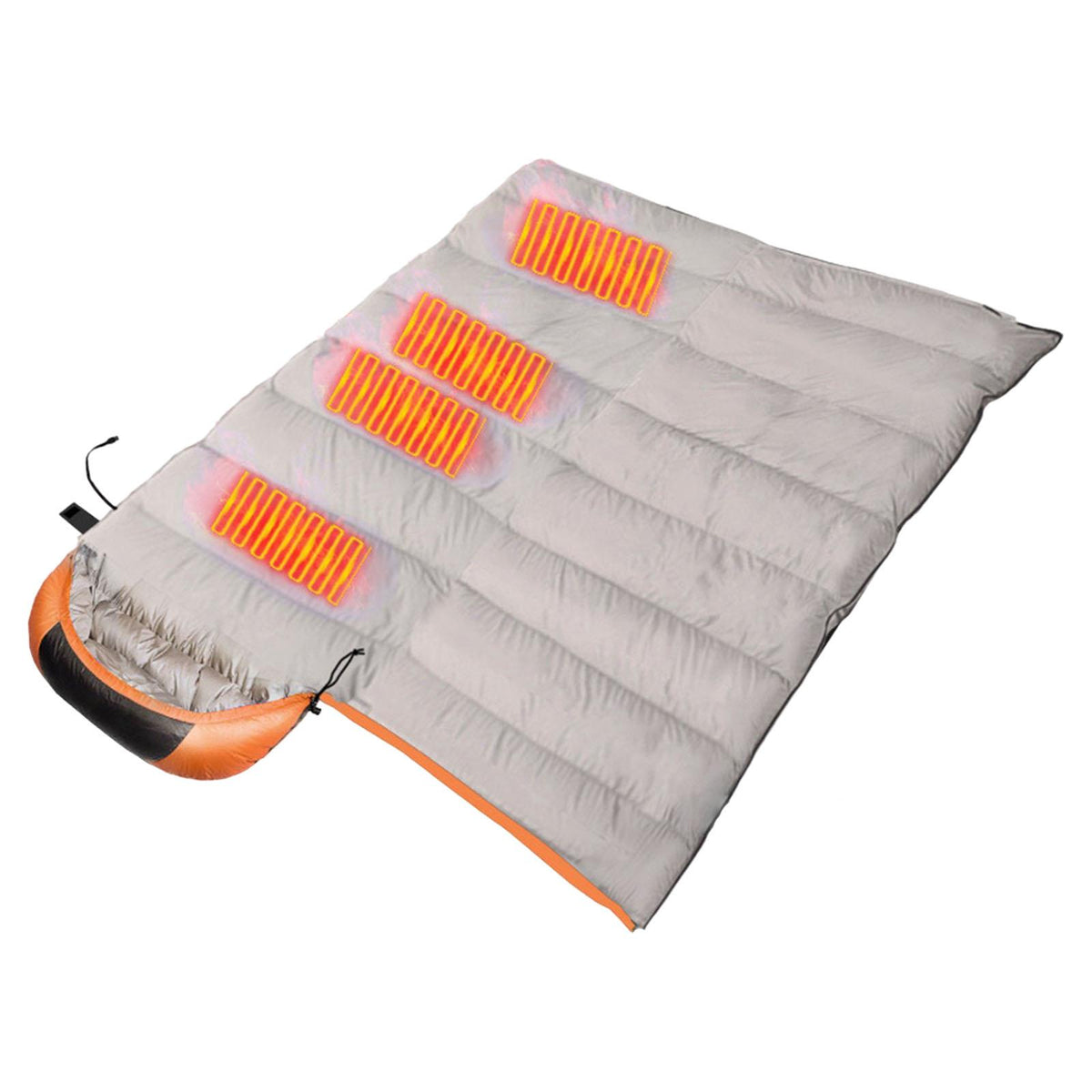 Maxbell Heated Sleeping Bag Soft USB Waterproof Warm for Hiking Camping Outdoor Orange