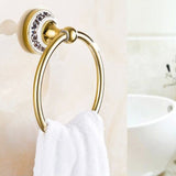 Max Maxb Stainless Steel Wall Mount Towel Ring Holder Hanger Bathroom Hardware Gold