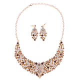 Maxbell Rustic Bridal Jewelry Set Crystal Necklace Earring Wedding Party Accessory