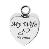 Maxbell Stainless Steel Cremation My Friend Heart Urn Pendant Keepsake My Wife