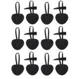 Max 6 Pairs PU Leather Horn Toggle Buttons Duffle Coat Fastener Buckle Black