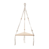 Maxbell Macrame Hanging Shelf Rack Corner Shelf Floating Shelf White for Bookshelf