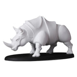 Maxbell Rhino Sculpture Animal Model Office Desk Ornament Christmas Decor White