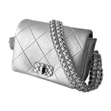 Maxbell Women Shoulder Bag Women Clutch Purse Women Handbag Chunky Chain Quilted Argent