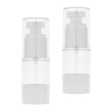 Max 2x Sterile Airless Pump Bottle Refillable Toner/Lotion/Serum Container 15ml