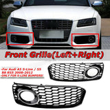 Max Maxb FRONT BUMPER FOG LIGHT GRILLE COVER for A5 S-Line S5 B8 RS5 08 Black Frame