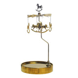 Maxbell Metal Candle Holder Carousel Tray Decorations Rotating Candlestick for Home Aureate