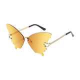 Maxbell Trendy Butterfly Shape Sunglasses Hollow Gifts Fancy Dress Eyeglasses Shades Yellow