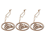 Max 3xWood Round Halloween Hanging Decorations Pendant+3 Jute Rope Haunted House