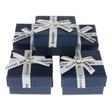 Maxbell 5 Piece Small Box Ribbon Bowknot Jewelry Gift Weddings Birthday Dark Blue(6.2cm)