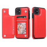 Max PU Leather Anti-fall Phone Back Cover Case For iPhone 11 6.1 inch Red