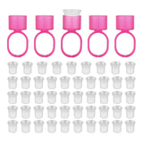 Maxbell 50pcs Disposable Tattoo Ink Cups Pigments Holder Rings with Sponge White