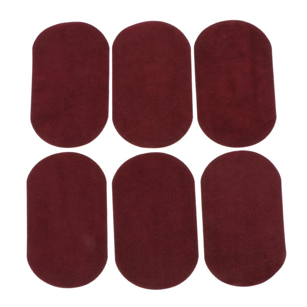 Maxbell 6pcs Iron on Patch Suede Fabric Applique Cloth Badge for Clothing Deep Red