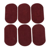 Maxbell 6pcs Iron on Patch Suede Fabric Applique Cloth Badge for Clothing Deep Red