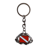 Maxbell Zinc Alloy Diving Flag Key Chain Holder Keyring Keychain Pedant Shark Mouth