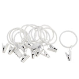 Max 12 Pieces Metal Curtains Drapery Rings with Clips White Porcelain 32mm