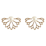 Max Maxb Lotus Flower Earrings Ear Studs Golden