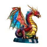 Maxbell Metal Art Statue with Base Artwork Animal Ornament for Bedroom Cabinet Entry Dragon