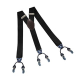 Maxbell Casual Men Women Suspenders Clip Buttons Back Belt Unisex Adults Heavy Duty Black