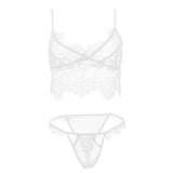 Maxbell Women Sexy Lace Bra Panty Lingerie Sleepwear Babydoll Bodysuits M  White