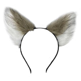 Maxbell Cat Fox Ear Hair Hoop Hair Band Headwear Novelty for Women Girls Photo Props White Coffee