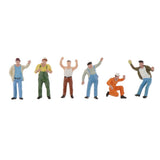 Maxbell 6pcs 1/50 Characters Little Figures People Street Road Scenery Colorful -B