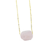 Maxbell Stone Pendant Necklace Jewelry Small Gemstone Unique Charms for Women Men  Pink