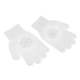 Maxbell Girls Women Kids Ice Skating Gloves Magic Stretch Glove White  Flower    L