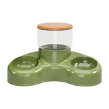 Maxbell Automatic Pet Feeder and Waterer Water Fountain Tilted Cat Food Dishes Bowls Green