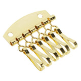 Maxbell Alloy 6 Clasp Key Holder Key Chain Row fo Leathercraft Wallet DIY Golden