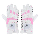 Maxbell Kids Golf Gloves Both Hands Junior Youth Riding Golf Mitts Outdoor Sports Pink 16-16.5cm