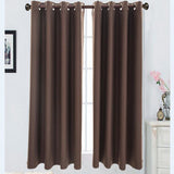 Max Solid Color Blackout Window Curtains Panels for Bedroom Coffee 42x84inch