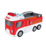 Maxbell Funny Electronic Flash Light Fire Truck Transforming Parking Lot Diecast Vehices Children Intelligence Toy Birthday Gift