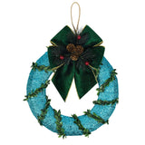 Maxbell 9.8inch Xmas Wreath Tabletop Centerpieces for Farmhouse Parties Fireplace Blue