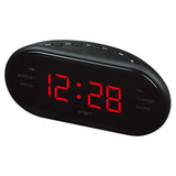 Max Maxb Digital LED Display Clock AM FM Radio Alarm Clock With Dual Alarm EU Red