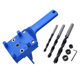 Max Quick Doweling Jig Pocket Hole Jig Locator with Drill Bit Blue