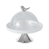 Maxbell Dessert Cupcake Display Tray with Dome Serving Platter for Events Birthday Argent S