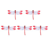 Max 5Pcs 3D Dragonfly Wall Sticker Decals Magnetic Room Wall Decor Red