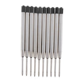 Maxbell 10pcs Metal Ballpoint Pen Refills Ink Ball Point Pen Replacement Black Ink