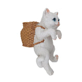 Maxbell Cat Aquarium Landscape Ornaments Storage Decor Resin for Aquarium Lovers white